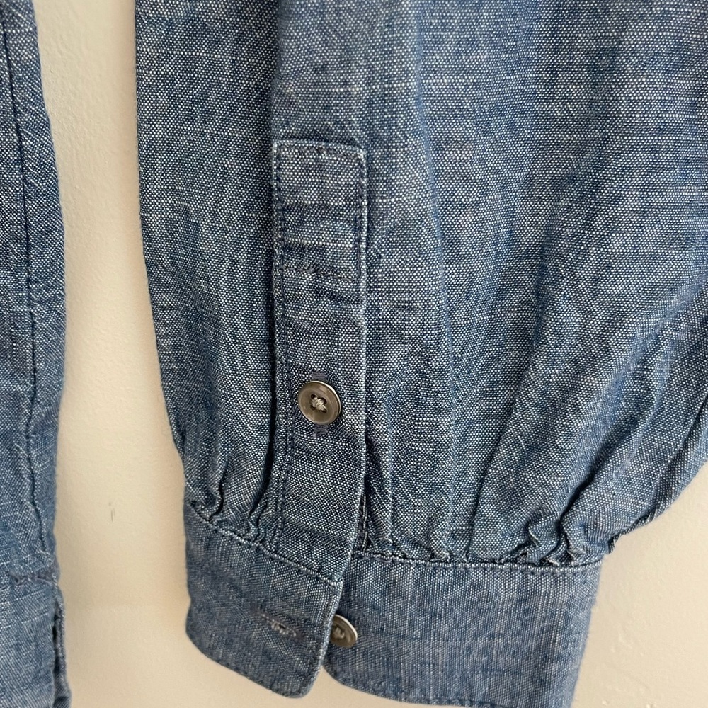 J. Crew Ruffle Chambray Top - Picture 7 of 11